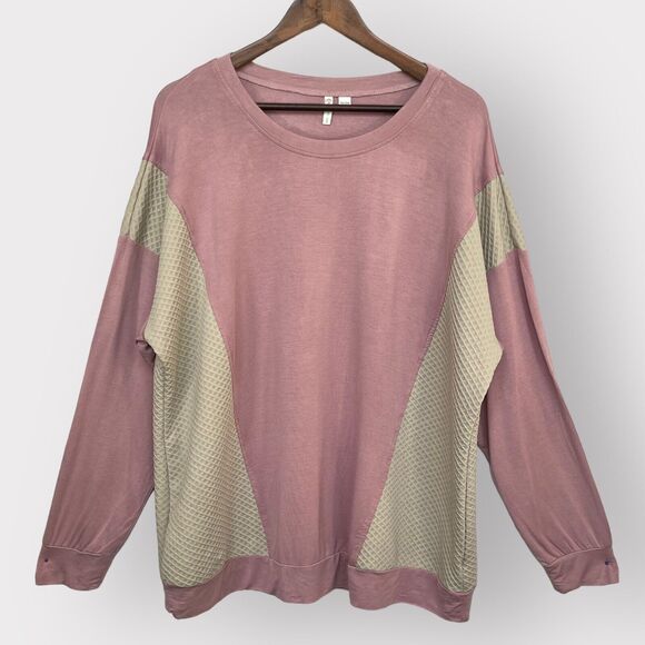 Cato Pullover Top Women 18/20W Pink Crew Neck Long Sleeve‎ Stretch U81 - Picture 1 of 15